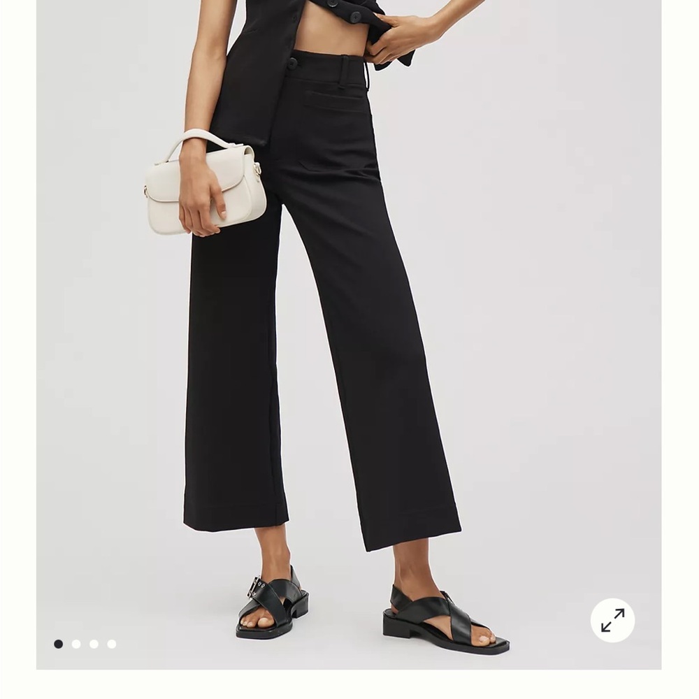 Maeve Colette knit crop wide leg pants